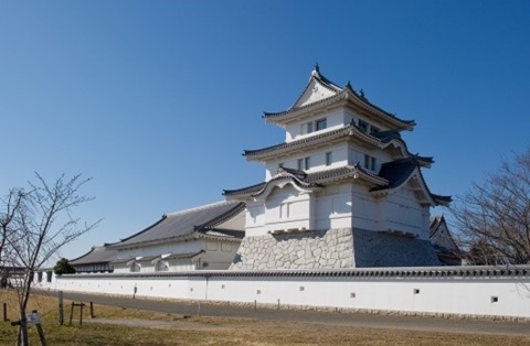 白亜に聳える県立関宿城博物館の画像