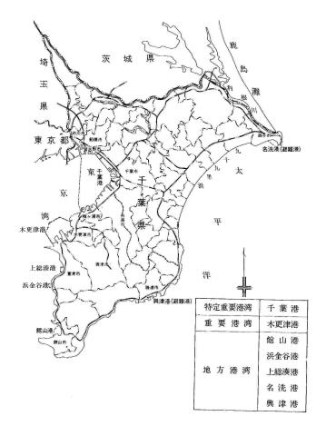県内港湾の位置図