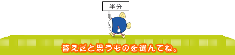 問題数の半分です。答えだと思うものを選んでね。