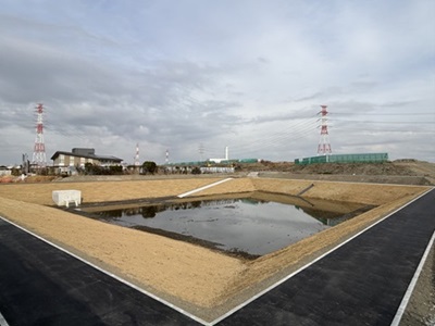 調整池築造工事施工後の写真