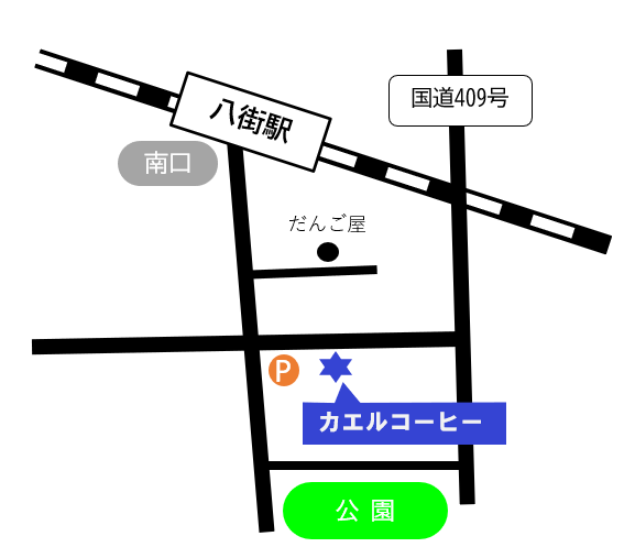 カエルコーヒー地図