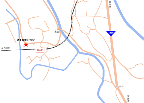 郷土料理たけのこ　地図