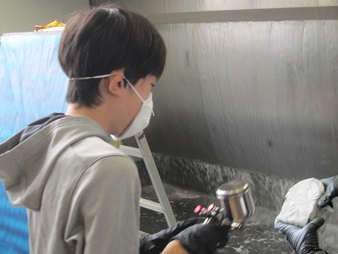 模様を吹き付けます