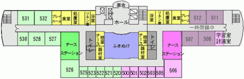 入院棟5階平面図