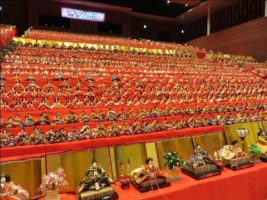 A massive display of hina dolls