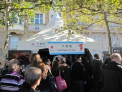 Besucherandrang am PR-Stand der Präfektur Chiba