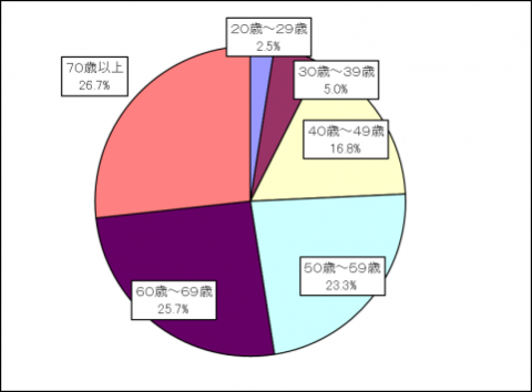 回答者の年齢に関する円グラフ