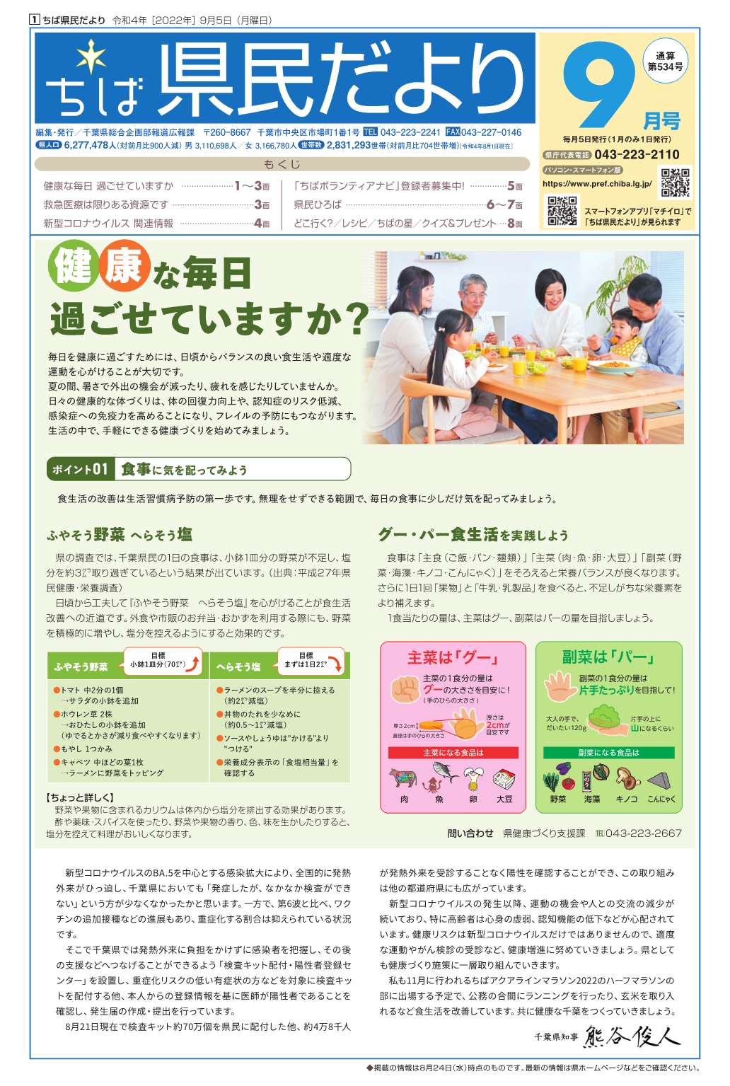 ちば県民だより令和4年9月号表紙