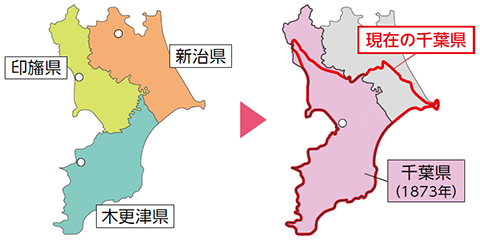 千葉県の変遷の地図