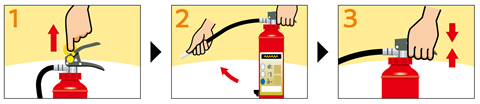 消火器の使い方のイラスト