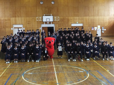 早野中学校全校生徒集合