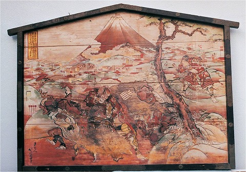 板絵著色富士の巻狩図絵馬