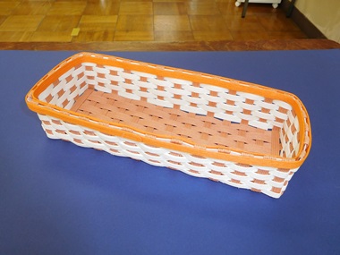 長生特支作品オレンジと白のカトラリーケース