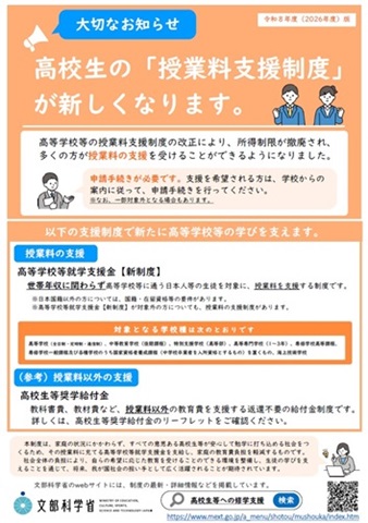 就学支援金の制度について