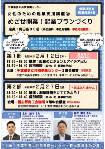 女性のための起業支援講座２チラシおもて