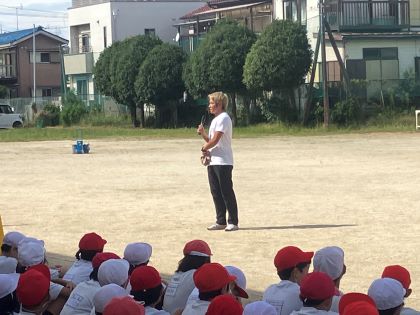 梨本さんによる短距離指導3