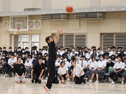 小川選手のシュートのデモンストレーション