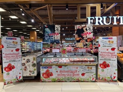 令和6年度イオンカンボジアでの県産いちごフェアの様子