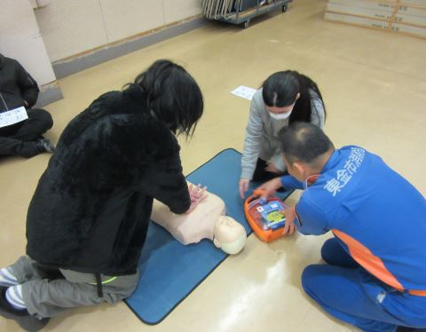 東金市消防団員による救命講習
