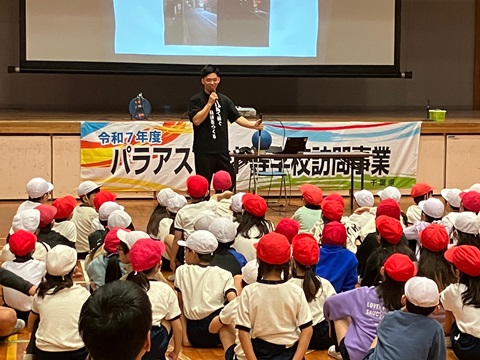講演を行う田口選手