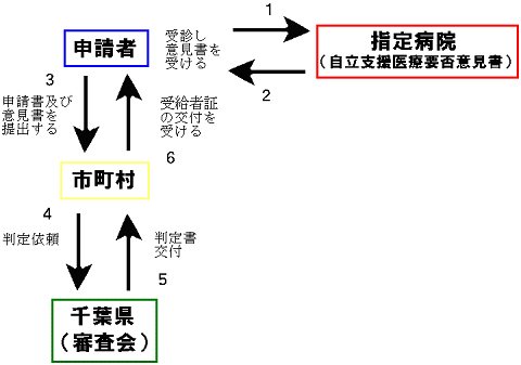 自立支援医療（更生医療）支給の流れの図