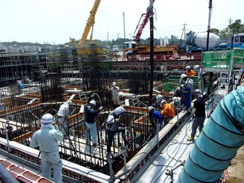 コンクリート打設状況（令和3年6月8日）