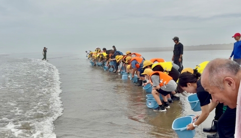 放流の様子