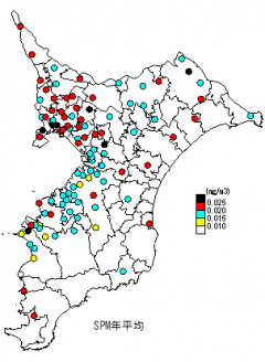 SPM年平均値地理的分布