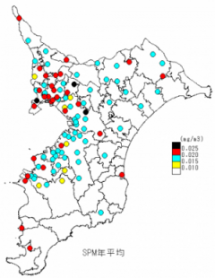 SPM年平均値地理的分布
