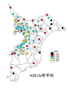 Ox年平均値地理的分布