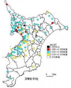 SPM年平均値地理的分布