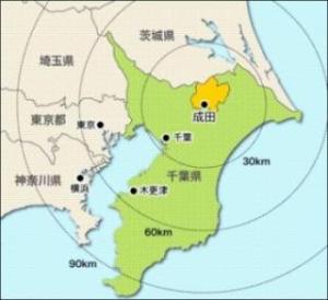 千葉県成田市の位置