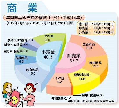 年間商品販売額の構成比（平成10年）