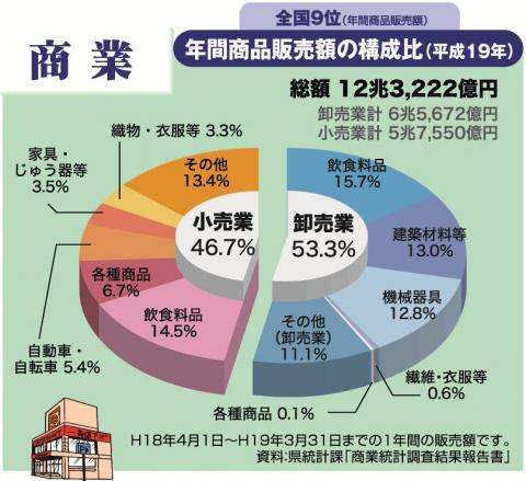 年間商品販売額の構成比（平成19年）