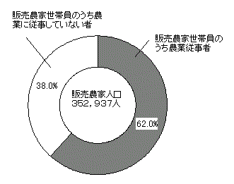 グラフ販売農家における農業従事者の構成比