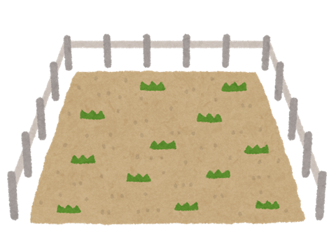 柵で囲われた土地のイラスト