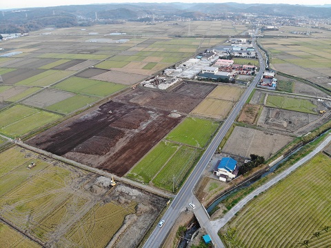 武田川下流地区施工中の画像