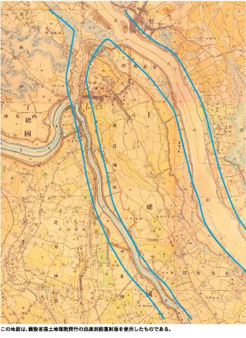 明治初期の関宿堀上流部のようす（明治16年測図）の画像