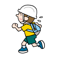 避難する子どものイラスト