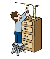 家具の固定のイラスト