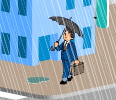やや強い雨のイラスト