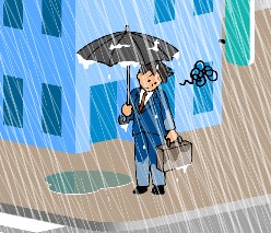 強い雨、激しい雨のイラスト