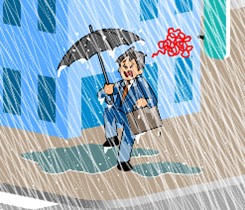 猛烈な雨のイラスト