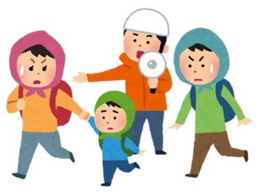 災害から避難するイラスト