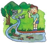 土石流の前兆のイラスト