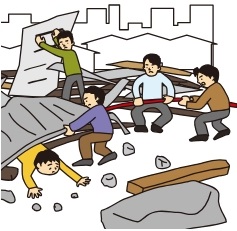 救出活動を行う画像