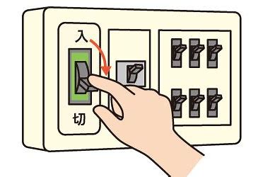 ブレーカーを落とすイラスト