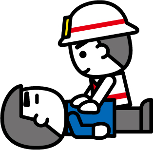 心肺蘇生を行う救急隊員のイラスト