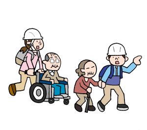 避難訓練のイラスト