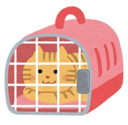 ケージに入った猫のイラスト